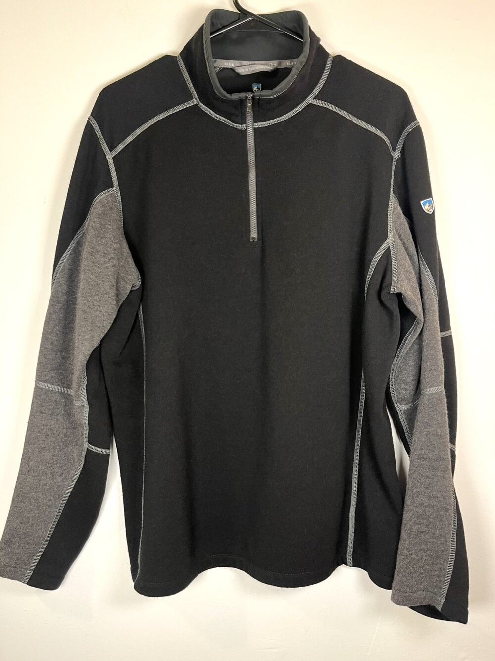 Kuhl Men's Revel Quarter Zip Fleece Pullover Black Grey Size Large Gorp Outdoors